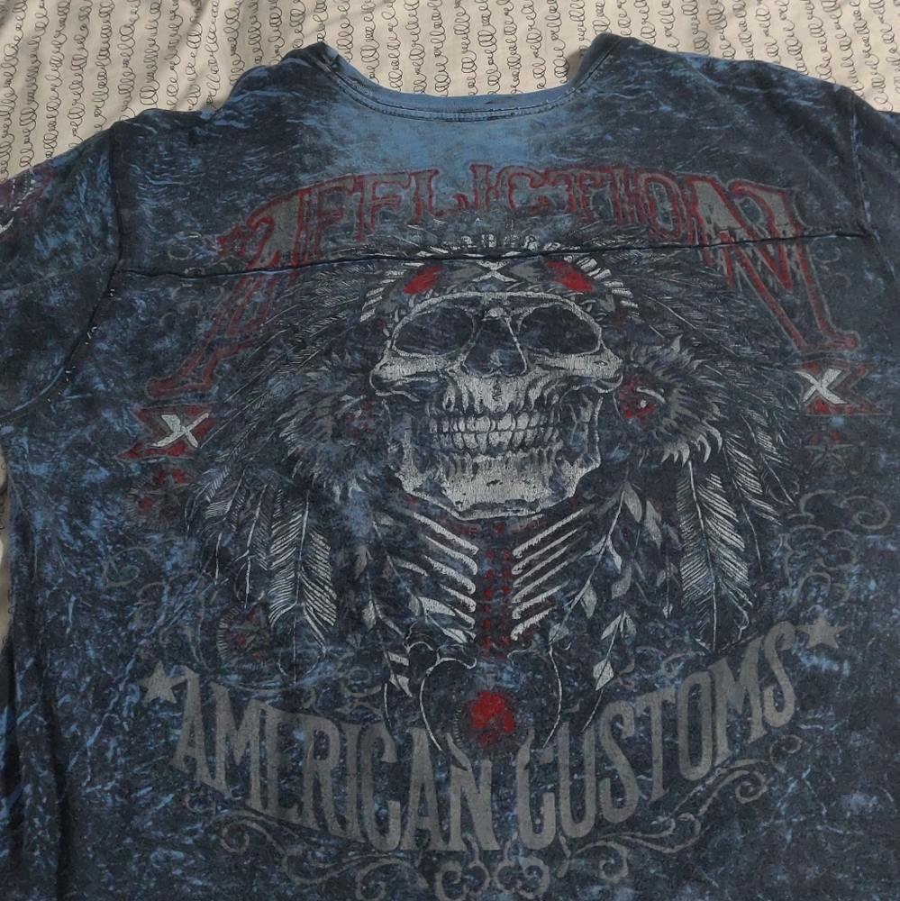Affliction reversable shirt large